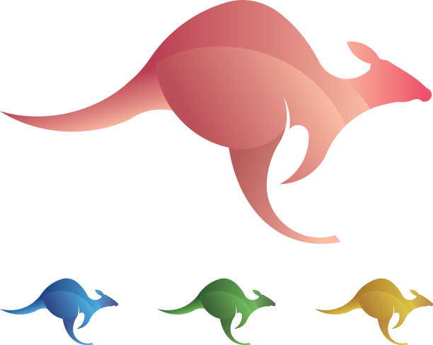 袋鼠标志采用黄金比例原则制作图片下载