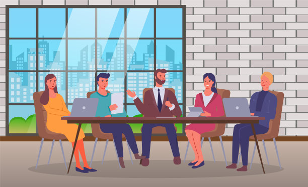 人们坐在一起讨论商业项目图片下载