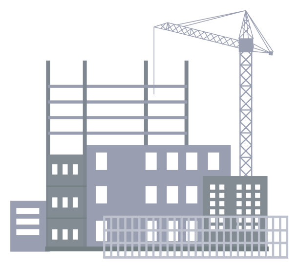 施工现场未完工的工业起重机图片下载