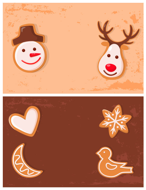 姜饼饼干圣诞和新年快乐图片下载