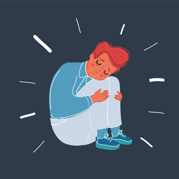 剪影很伤心的男孩图片下载