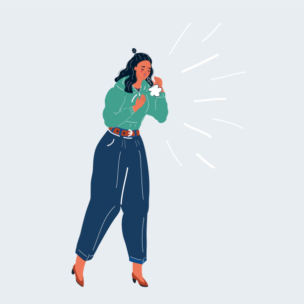 年轻的女孩感冒了图片下载