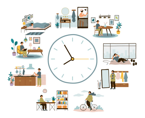 人的日常生活时间安排图片下载