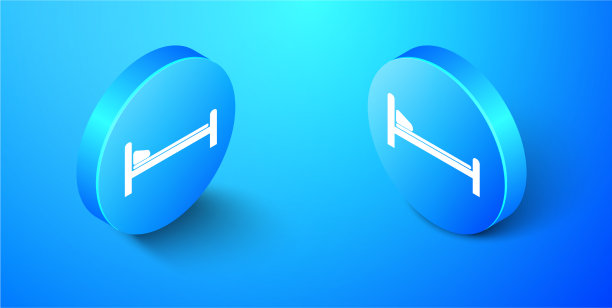 等距病床图标用蓝色显示图片下载