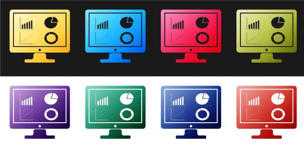 设置计算机显示器图形图表图标图片下载