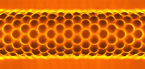 分子结构的抽象背景。带有发光粒子的网格结构。奢华的风格。科幻小说中的微世界概念。三维矢量插图。图片下载