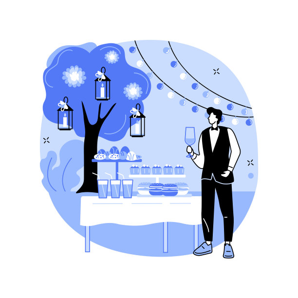 园宴装饰抽象概念矢量插图。图片下载