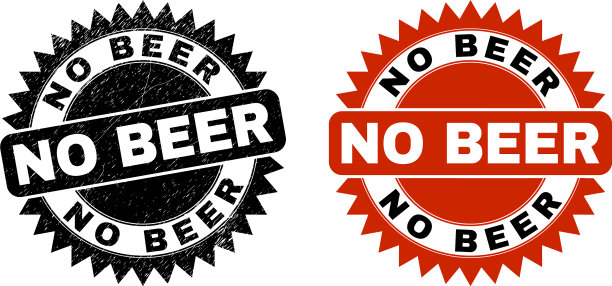 没有啤酒黑玫瑰邮票印章与grunge风格图片下载