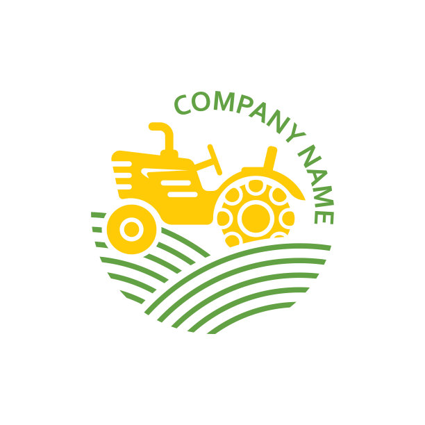 标志的农场。拖拉机标志插图、会徽设计。图片下载