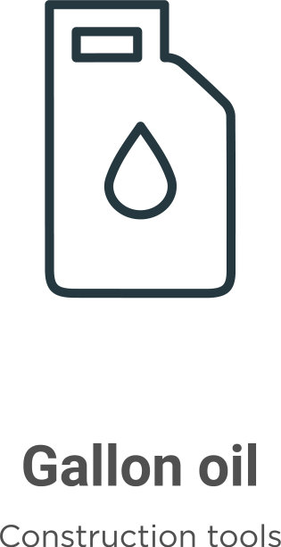 加仑油轮廓图标细线黑色加仑图片下载
