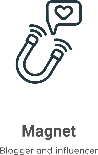 磁铁轮廓图标细线黑色磁铁图标图片下载