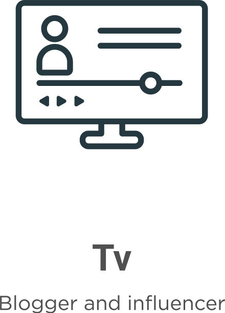 电视轮廓图标细线黑色电视图标平图片下载