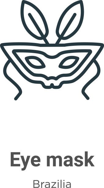 眼罩轮廓图标黑眼罩细线图片下载