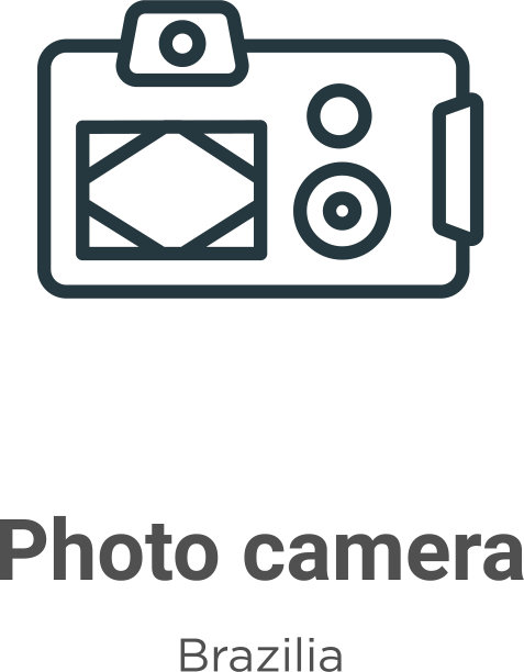 照片相机轮廓图标细线黑色照片图片下载