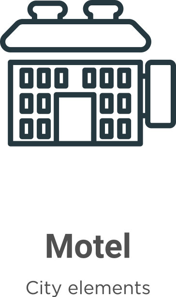 汽车旅馆轮廓图标细线黑色汽车旅馆图标图片下载