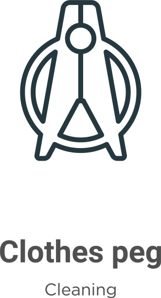 衣服钉轮廓图标细线黑色衣服图片下载