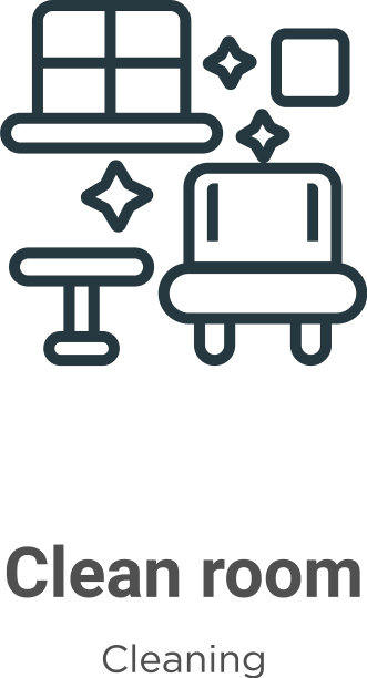 洁净室轮廓图标细线黑色洁净图片下载