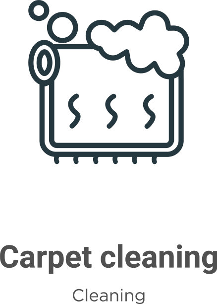 地毯清洁轮廓图标细线黑色图片下载