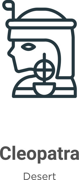 克利奥帕特拉轮廓图标细线黑色克利奥帕特拉图片下载