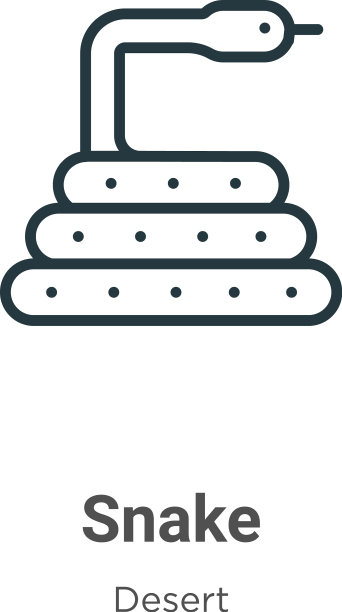 蛇的轮廓图标细线黑蛇图标图片下载