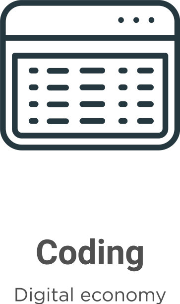 编码轮廓图标细线黑色编码图标图片下载