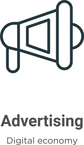 广告大纲图标细线黑色图片下载