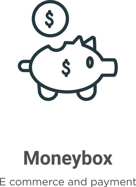 钱箱轮廓图标细线黑色钱箱图片下载