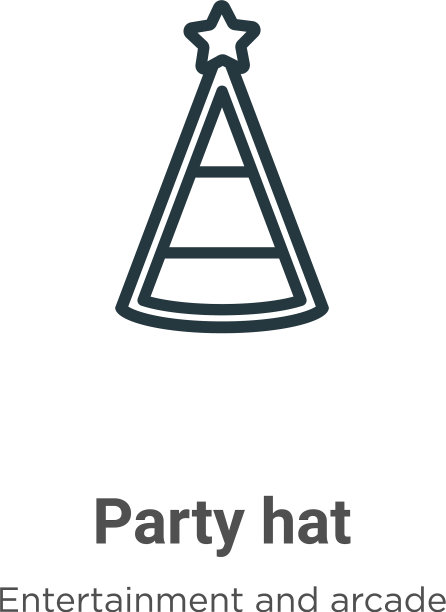 党帽轮廓图标细线黑色党帽图片下载