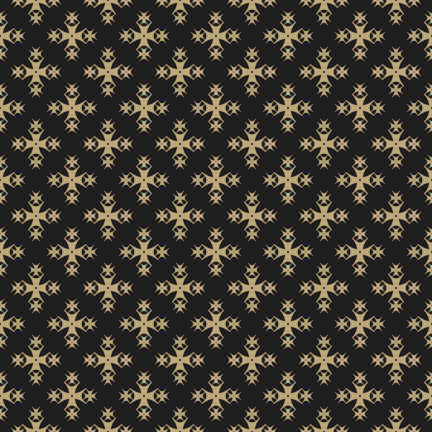 豪华装饰背景。黑色和金色优雅的矢量无缝图案图片下载