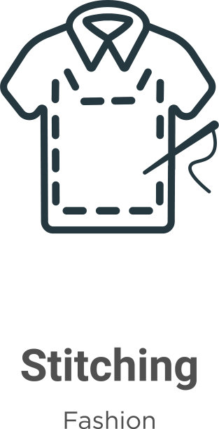 缝线轮廓图标细线黑色缝线图片下载