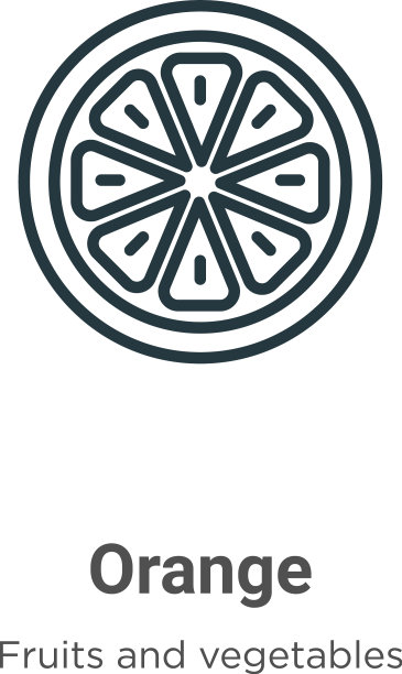 橙色轮廓图标细线黑橙色图标图片下载