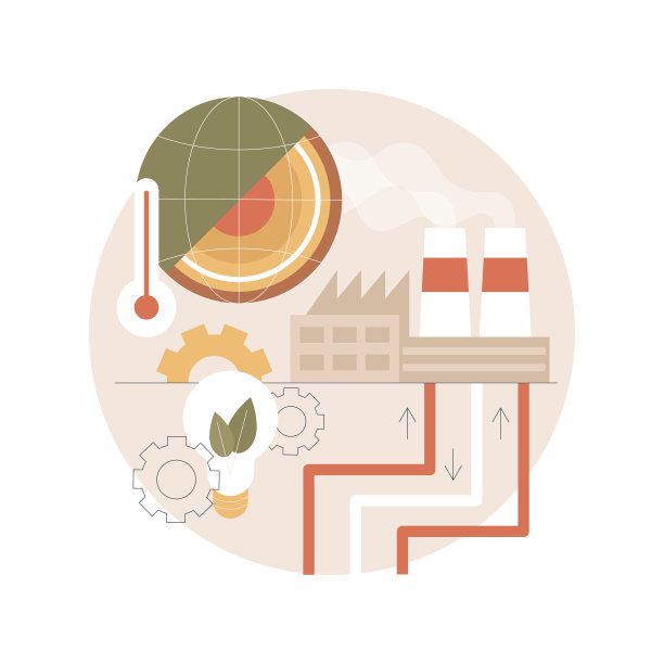 地热能抽象概念矢量图解。图片下载