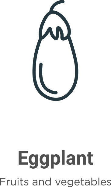 茄子轮廓图标黑茄子细线图片下载