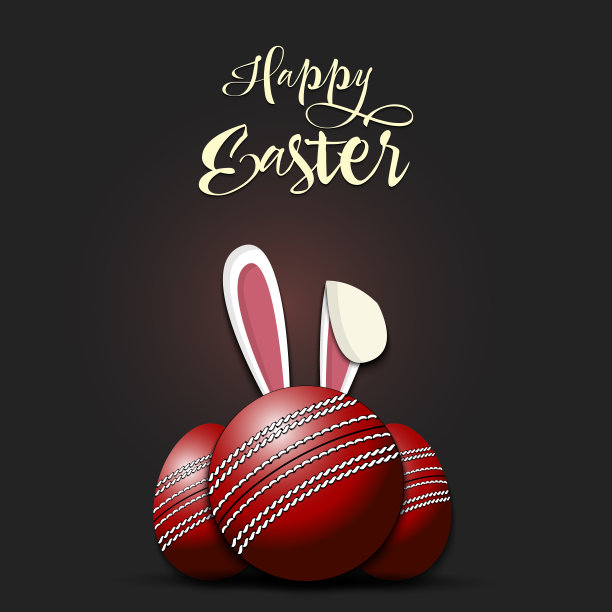 复活节快乐。带耳朵的板球兔子图片下载