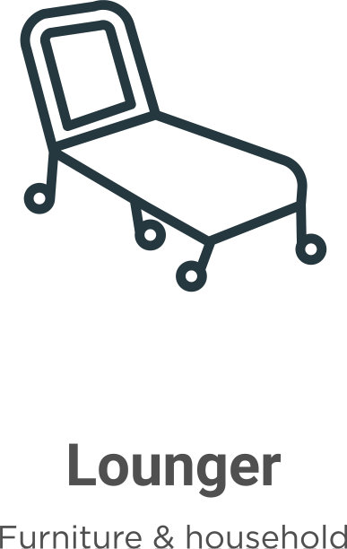 休闲椅轮廓图标细线黑色休闲椅图标图片下载