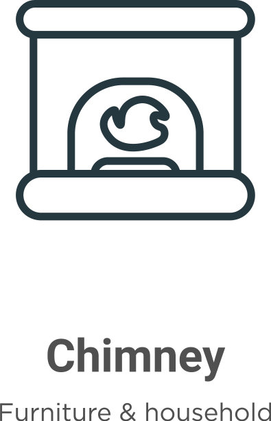 烟囱轮廓图标细线黑色烟囱图标图片下载