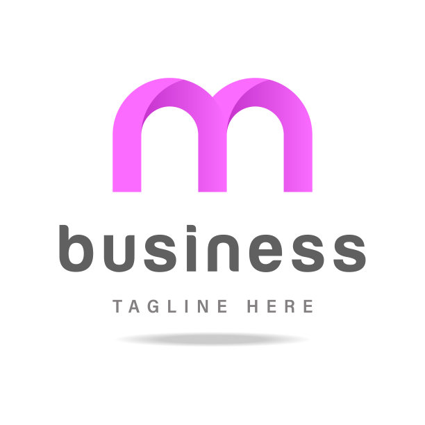 M首字母为基础的图标logo，抽象设计字体M符号极简向量交织字母为品牌商务公司。图片下载