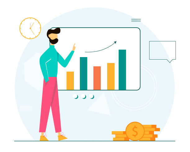 在办公室开会。制定新的公司战略。矢量插图在一个平坦的风格。图片下载