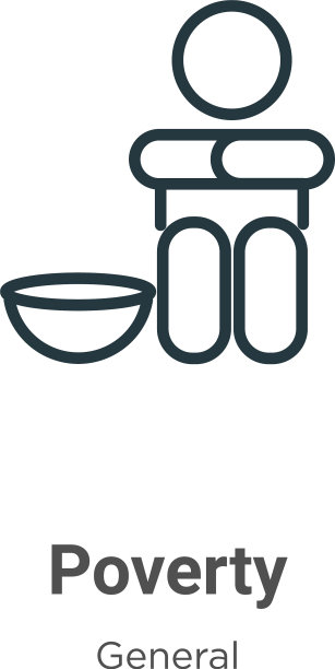 贫穷轮廓图标细线黑色贫穷图标图片下载