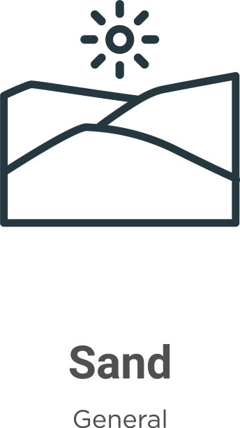 砂轮廓图标细线黑砂图标平坦图片下载