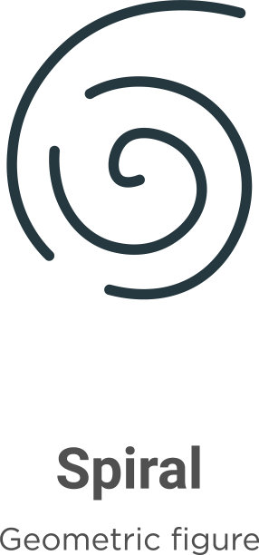 螺旋轮廓图标细线黑色螺旋图标图片下载