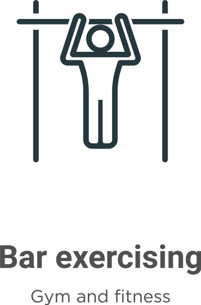 条形运动轮廓图标细线黑色条形运动图片下载