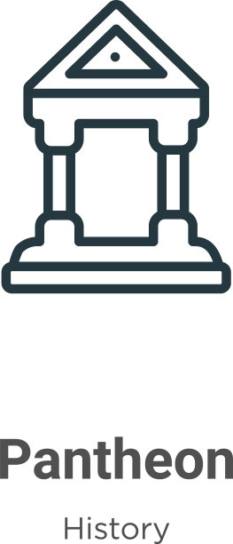 万神殿轮廓图标细线黑色万神殿图片下载