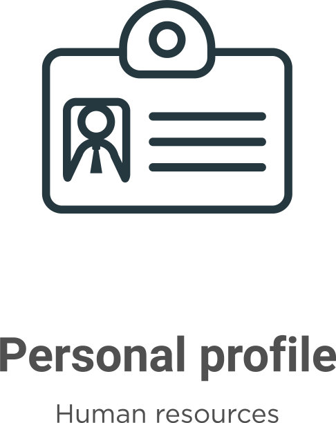 个人档案轮廓图标细线黑色图片下载