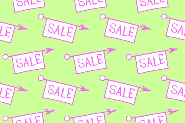 矢量无缝图案与铭文符号销售。手绘背景和纹理的黑色星期五的主题，折扣，促销，商业和特别优惠图片下载