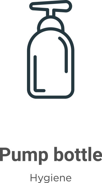 泵瓶轮廓图标黑色泵细线图片下载