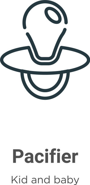 奶嘴轮廓图标细线黑色奶嘴图片下载