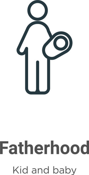 父亲轮廓图标细线黑色图片下载