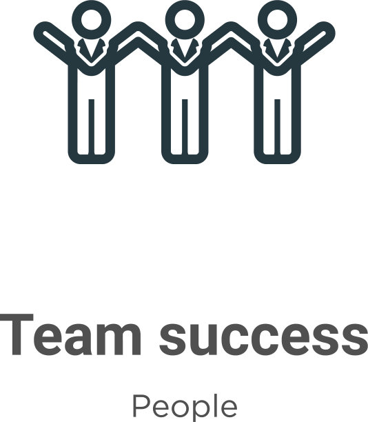 队伍成功轮廓图标黑线细队图片下载