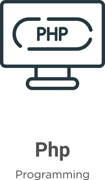 PHP轮廓图标细线黑色PHP图标平图片下载